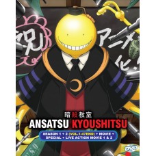 Ansatsu Kyoushitsu Season 1 + 2 ( Tv 1 - 47 End ) + Movie + Special + Live Action Movie 1 & 2  DVD
