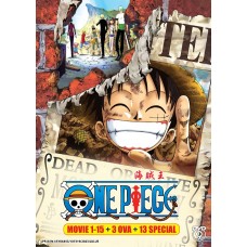 ONE PIECE MOVIE 1-15 + 3 OVA + 13 SPECIAL DVD